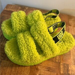 Women’s green UGG slides